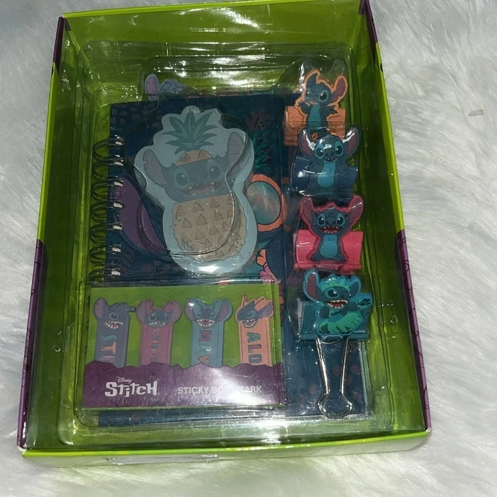 🆕 Disney Lilo and Stitch Stationary Bundle Stitch Notebook Sticky Notes Clips